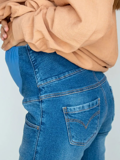 Zwangerschapsjeans van blauw denim