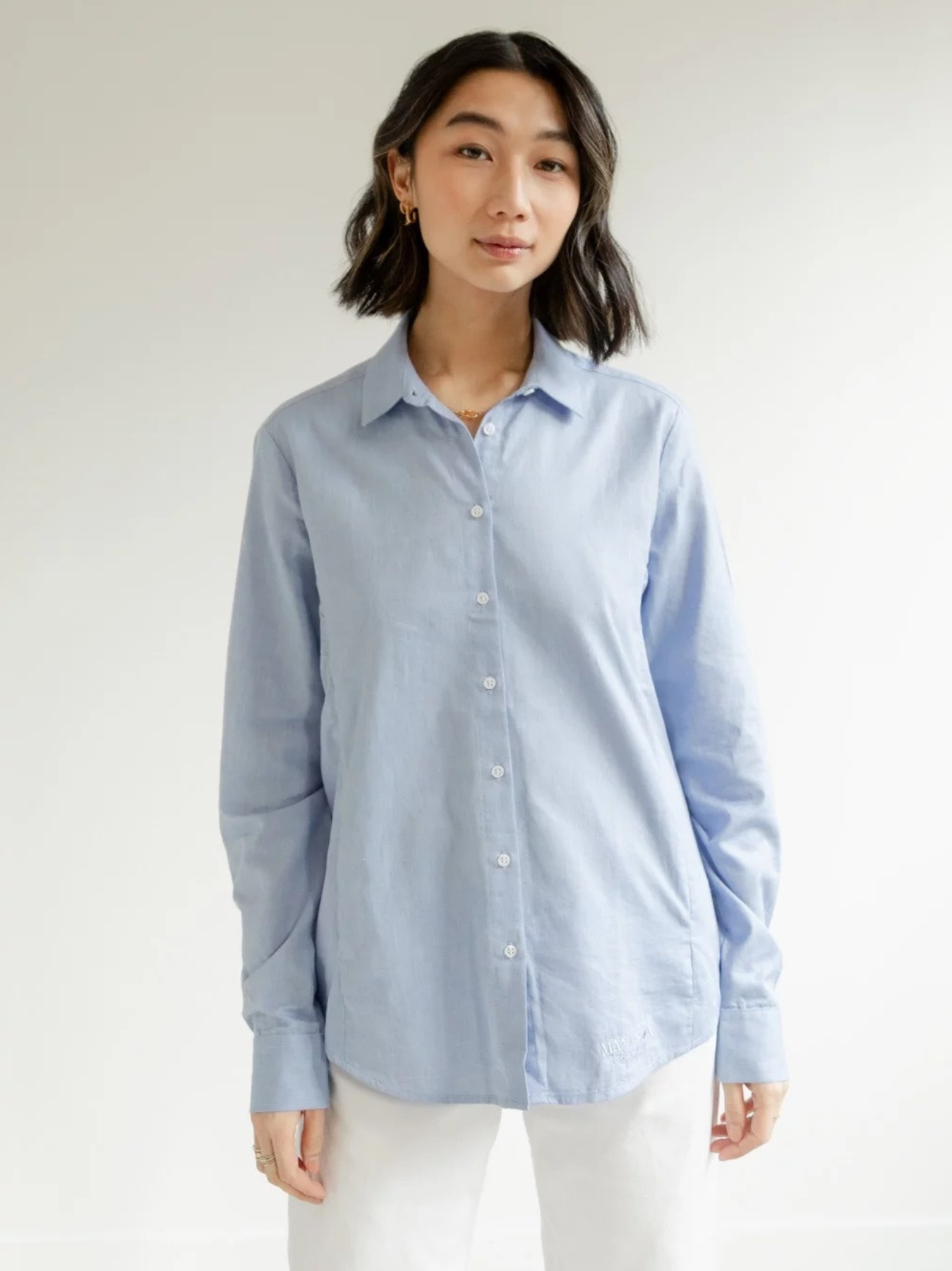 Chemise d’allaitement Oxford Bleu Ciel