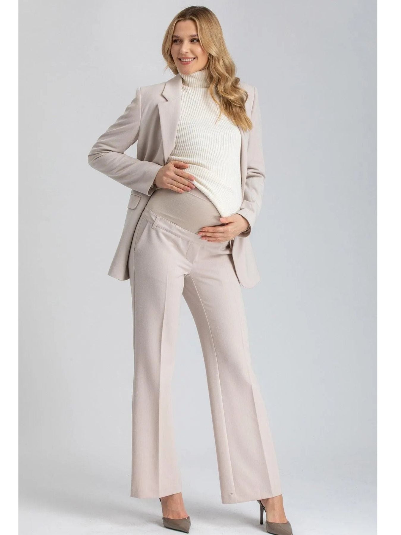 Pantalon de grossesse habillé large Beige