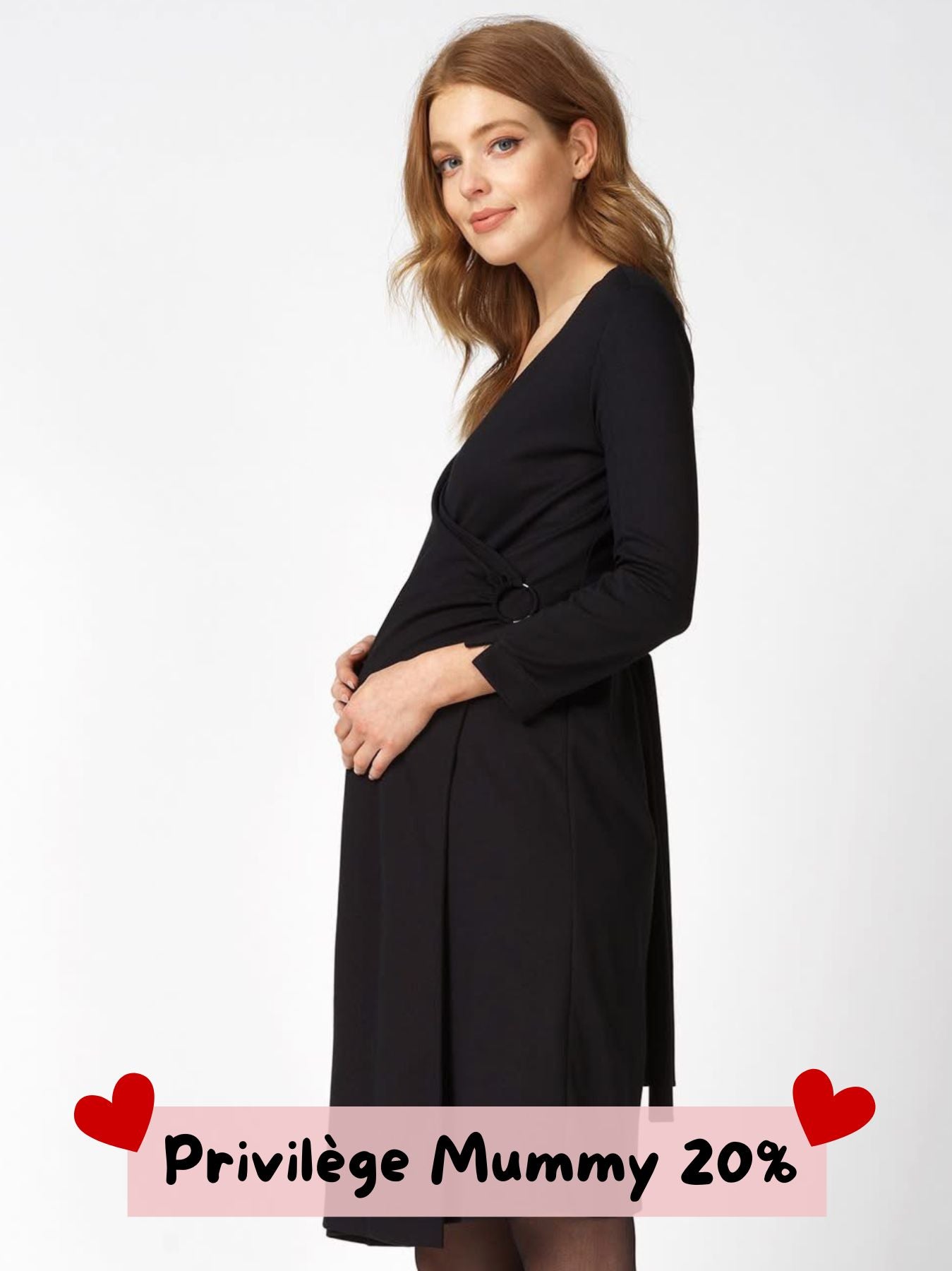 Robe grossesse noire chic Portefeuille