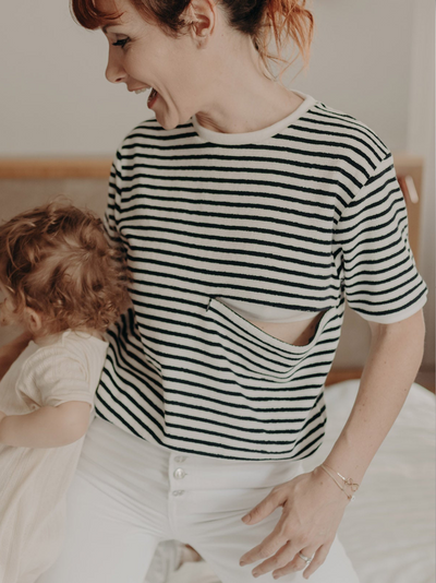 T-shirt en éponge d’allaitement marin