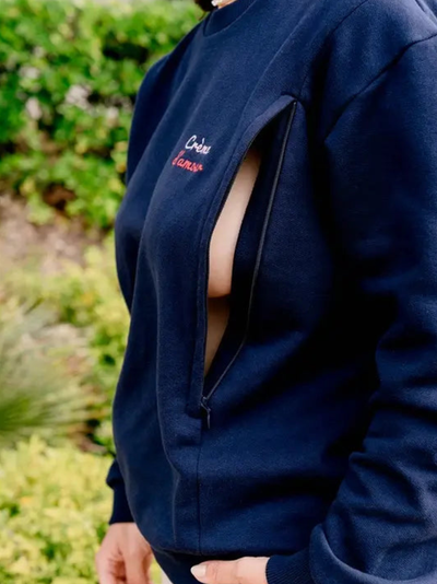 Sweat de grossesse avec zips Marine Creme d'amour