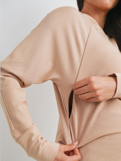 Sweat de grossesse avec fermetures éclairs latérales