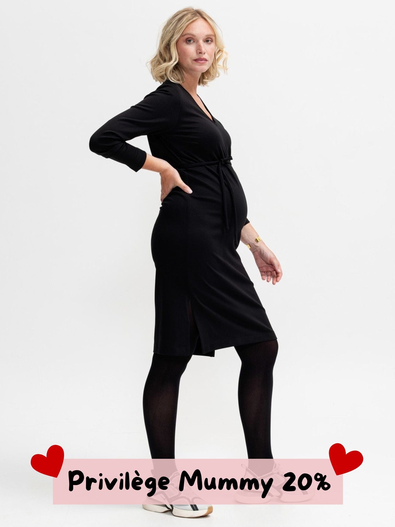 Robe de grossesse midi noire
