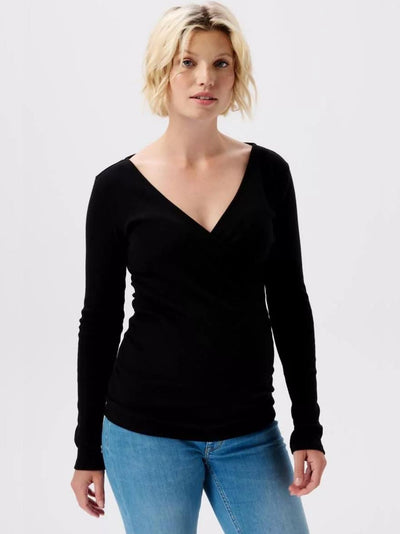 Blouse de grossesse côtelé Noire