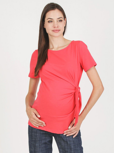 T-shirt de grossesse à noeud corail Karen
