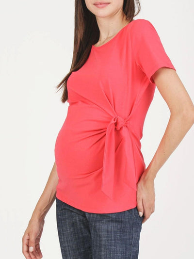 T-shirt de grossesse à noeud corail Karen