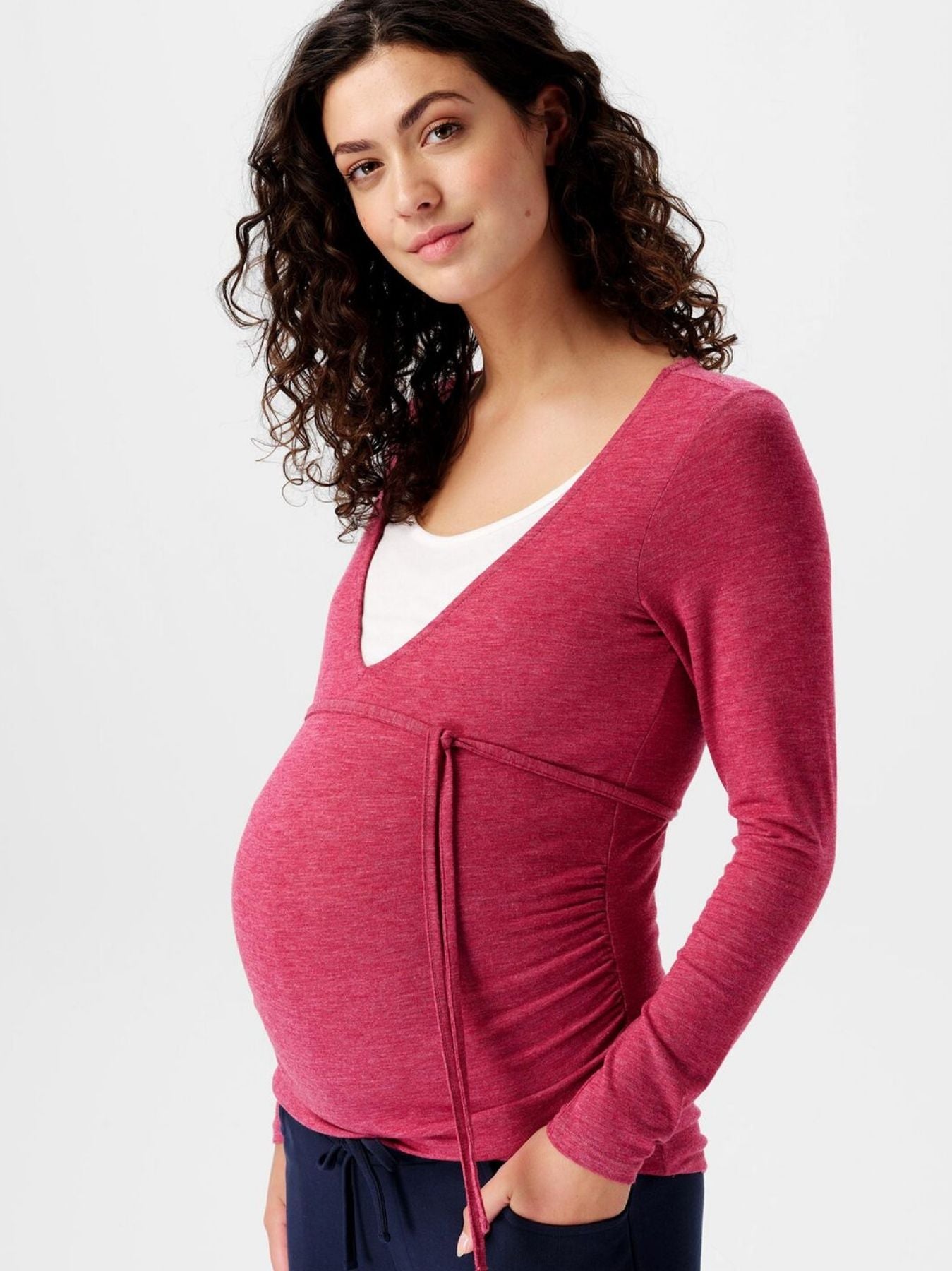 Berry soft maternity and nursing blouse