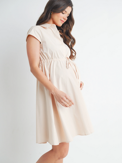 Robe chemise de maternité boutonnée