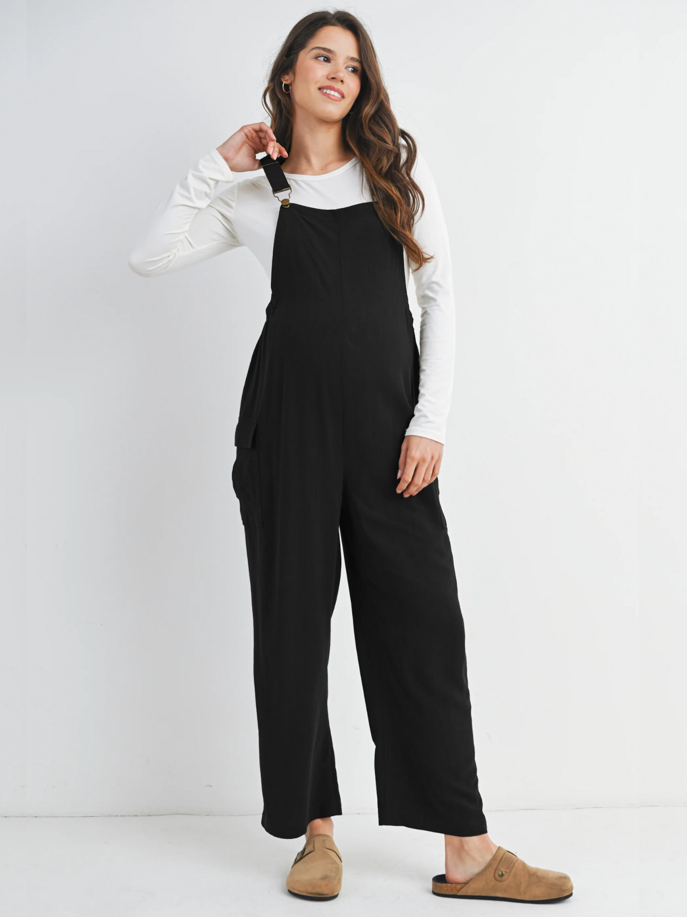 Salopette de maternité à jambe droite ajustable