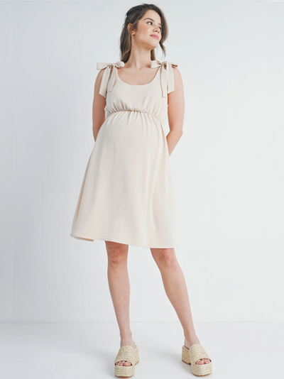 Robe de maternité fluide beige