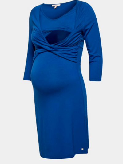 Sparkling blue viscose maternity dress