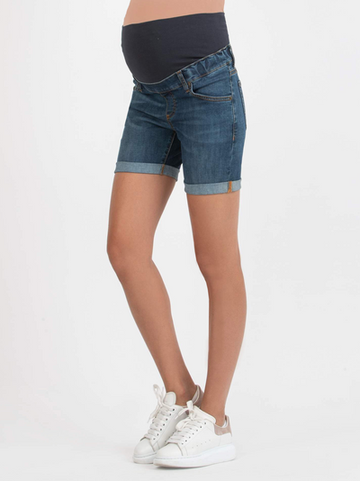 Attesa blauwe denim zwangerschapsshort