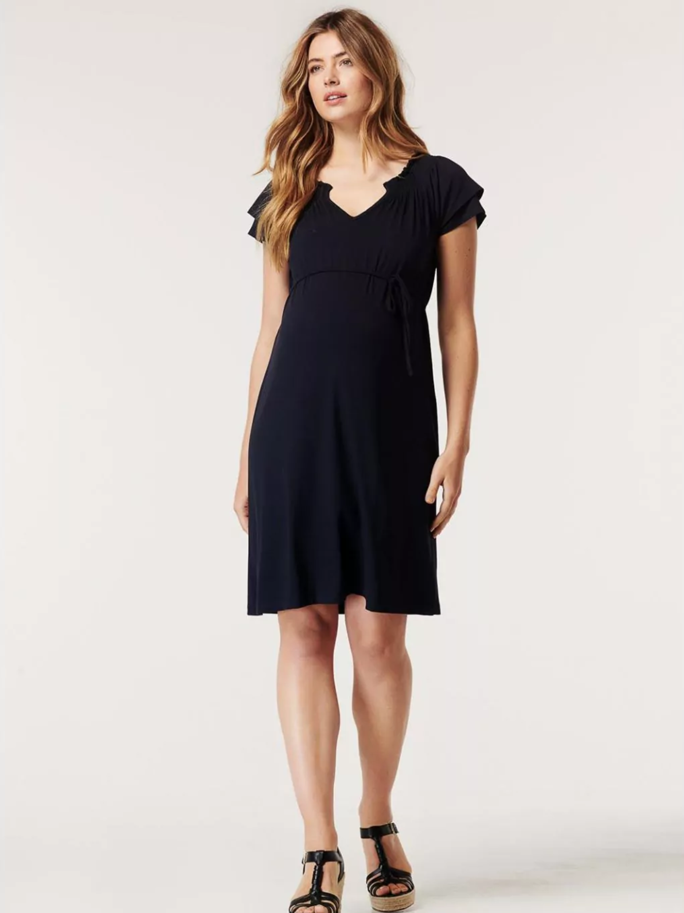 Navy everyday maternity dress