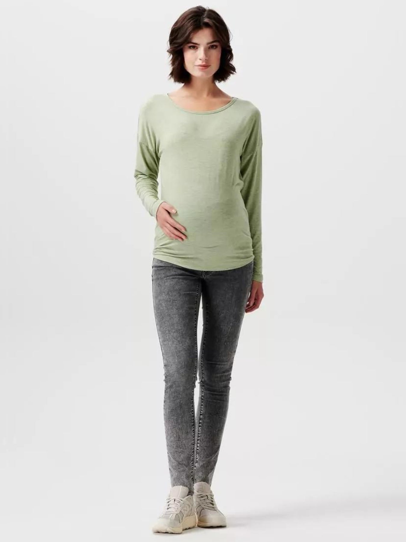 Soft water green maternity blouse