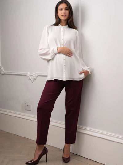 Elegant maternity shirt with chic bow