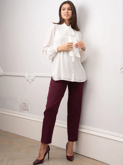 Elegant maternity shirt with chic bow
