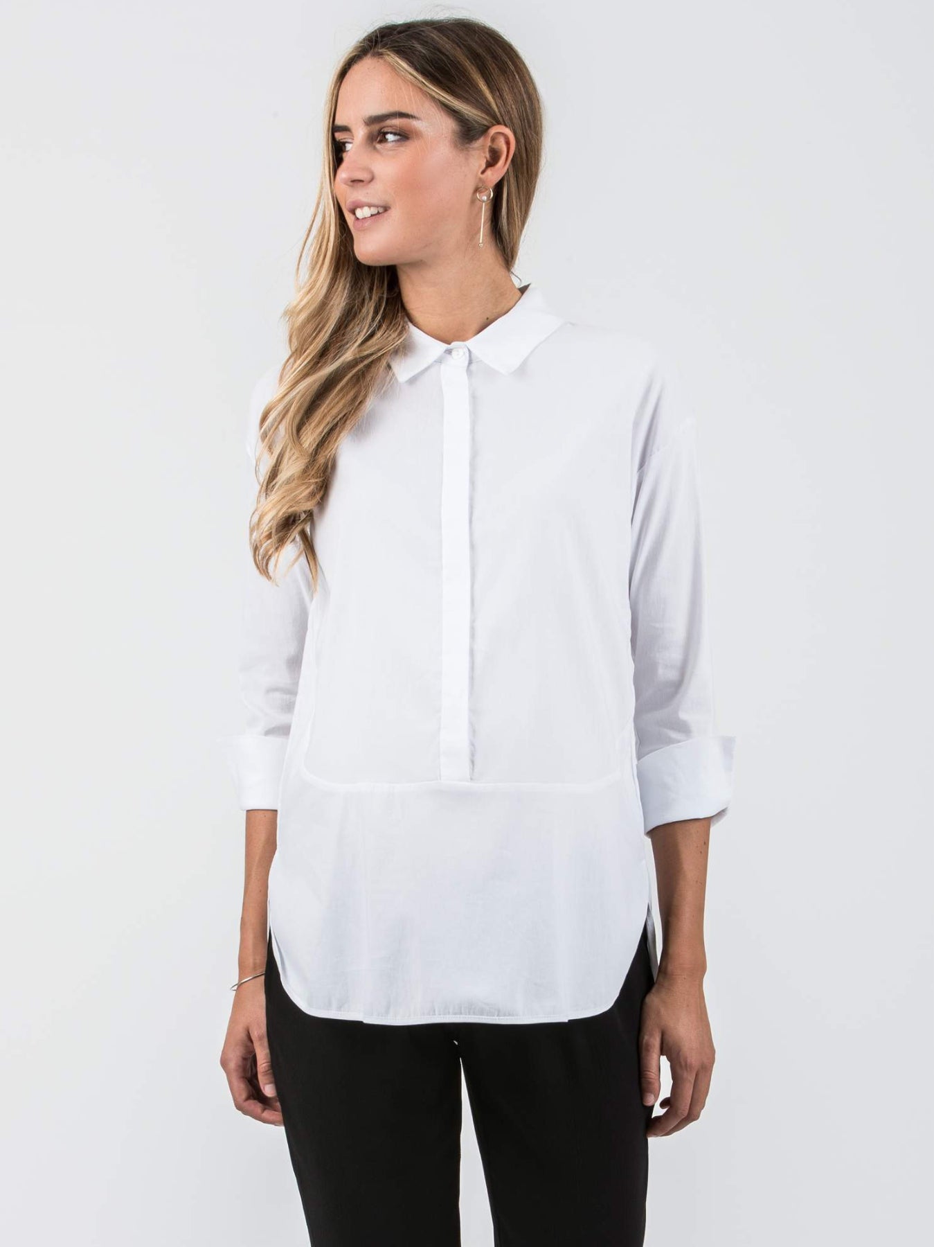 Chemise de grossesse en coton BEATRICE Blanche