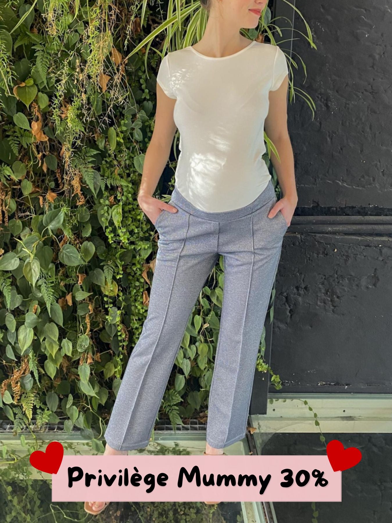 Pantalon élégant bleu pailleté