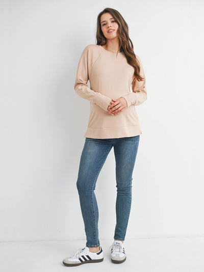 Sweat de grossesse avec fermetures éclairs latérales