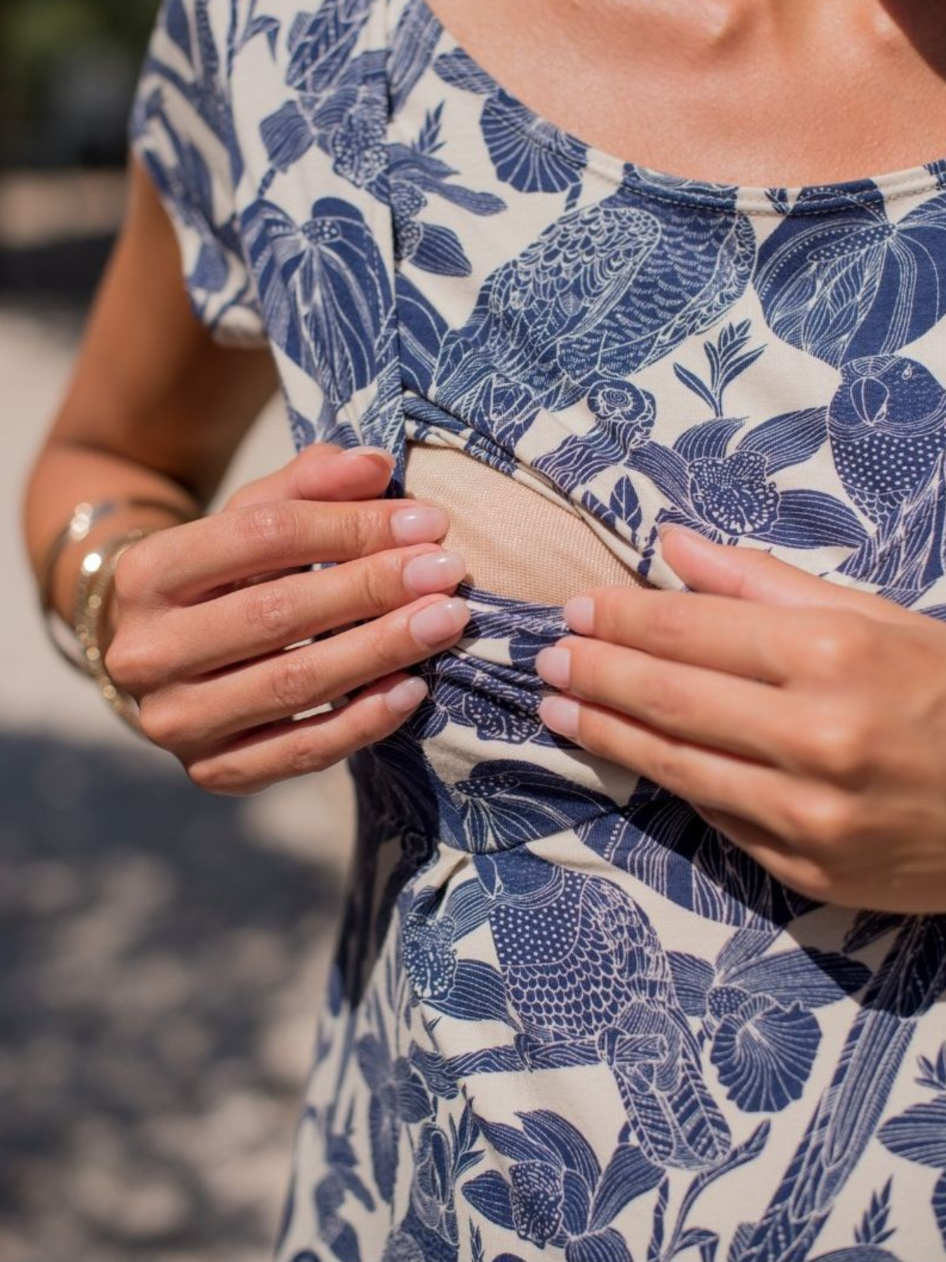 Jeanne coral maternity dress