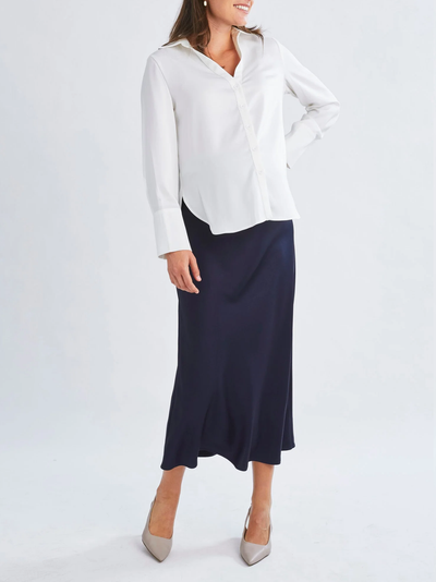 Chemisier chic de maternité Satin Blanc