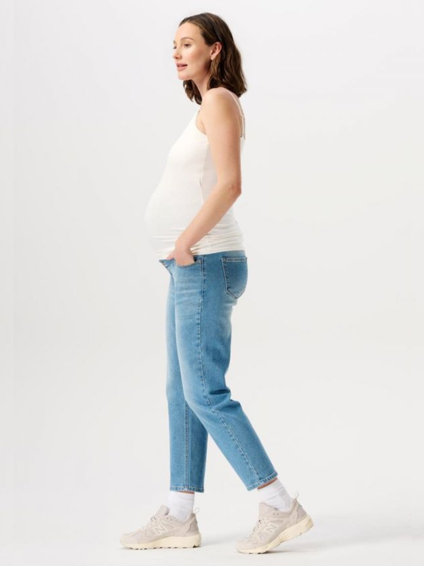 Jeans de grossesse mum en denim bleu clair