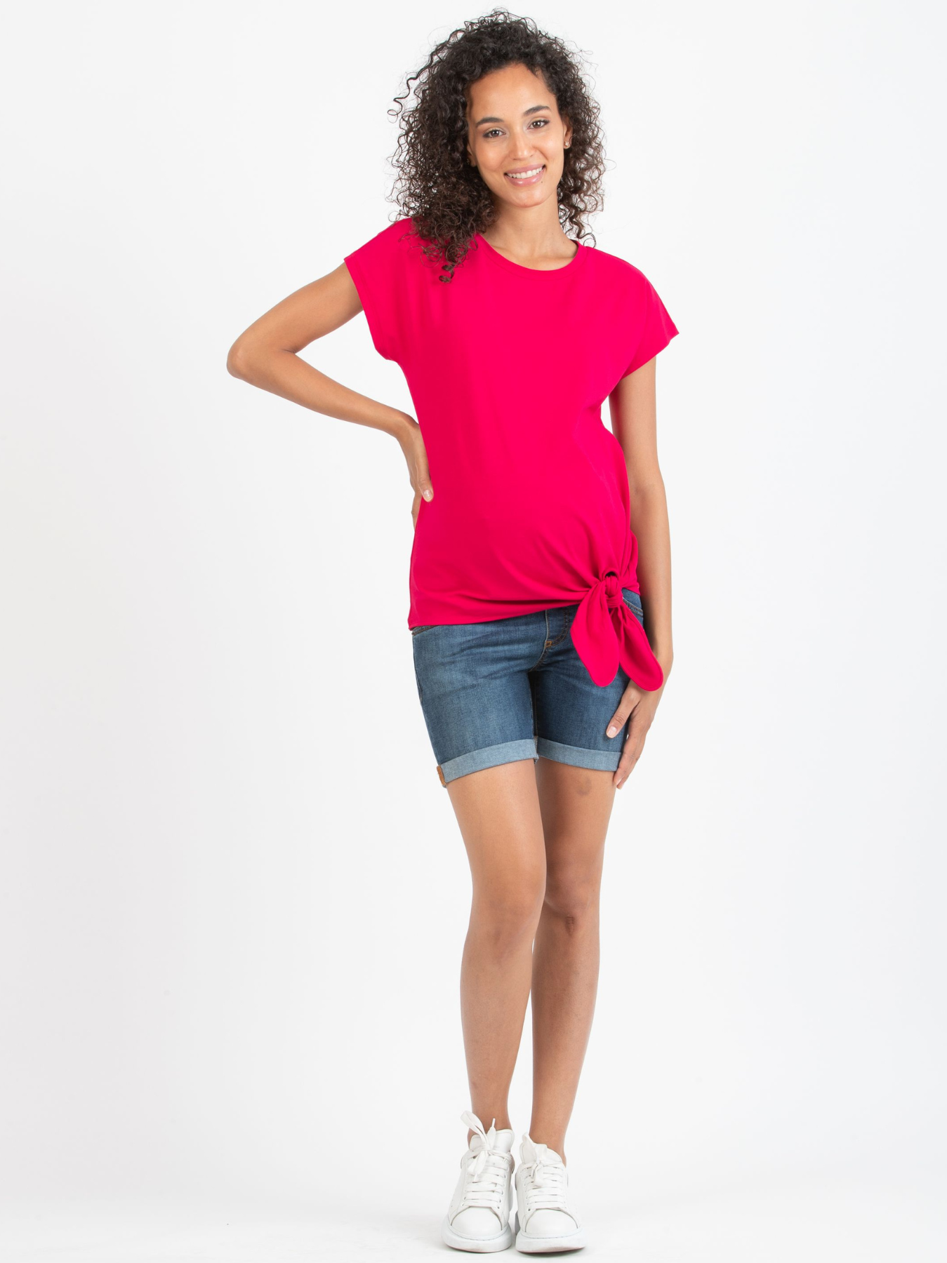 Attesa blauwe denim zwangerschapsshort