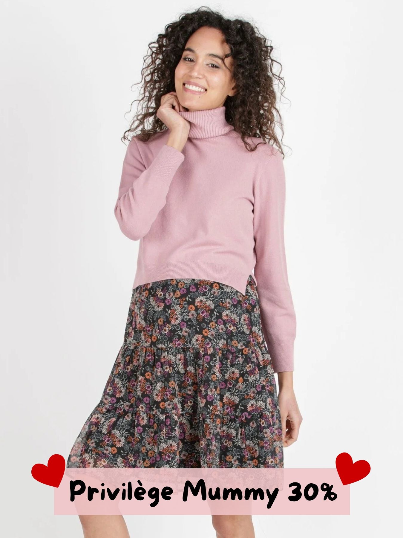 Robe/Pull de grossesse fleurie 2 en 1 KELLY