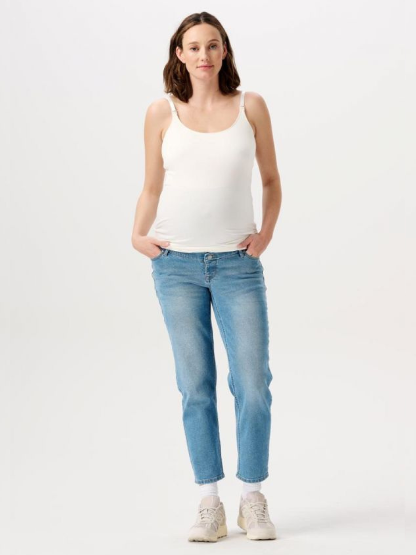 Mama zwangerschapsjeans van lichtblauw denim