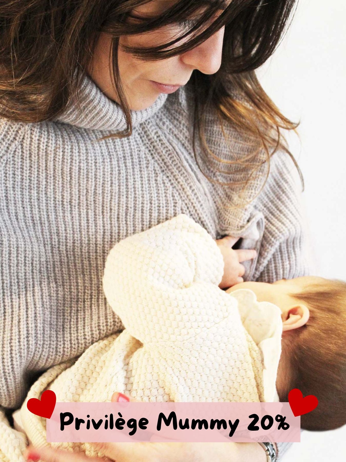 Pull d’allaitement mama en laine mérinos Gris