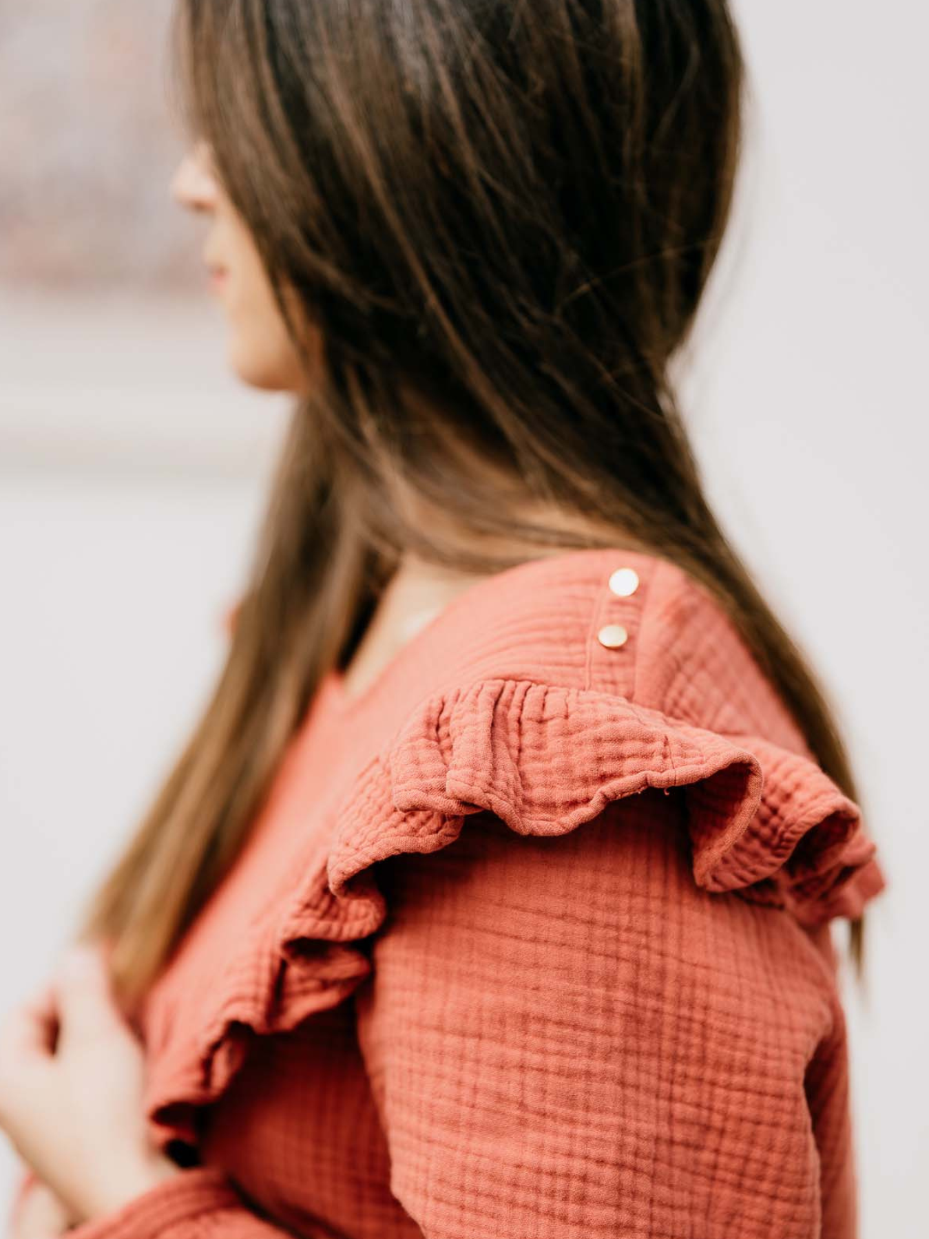 Blouse en gaze de coton Terracota