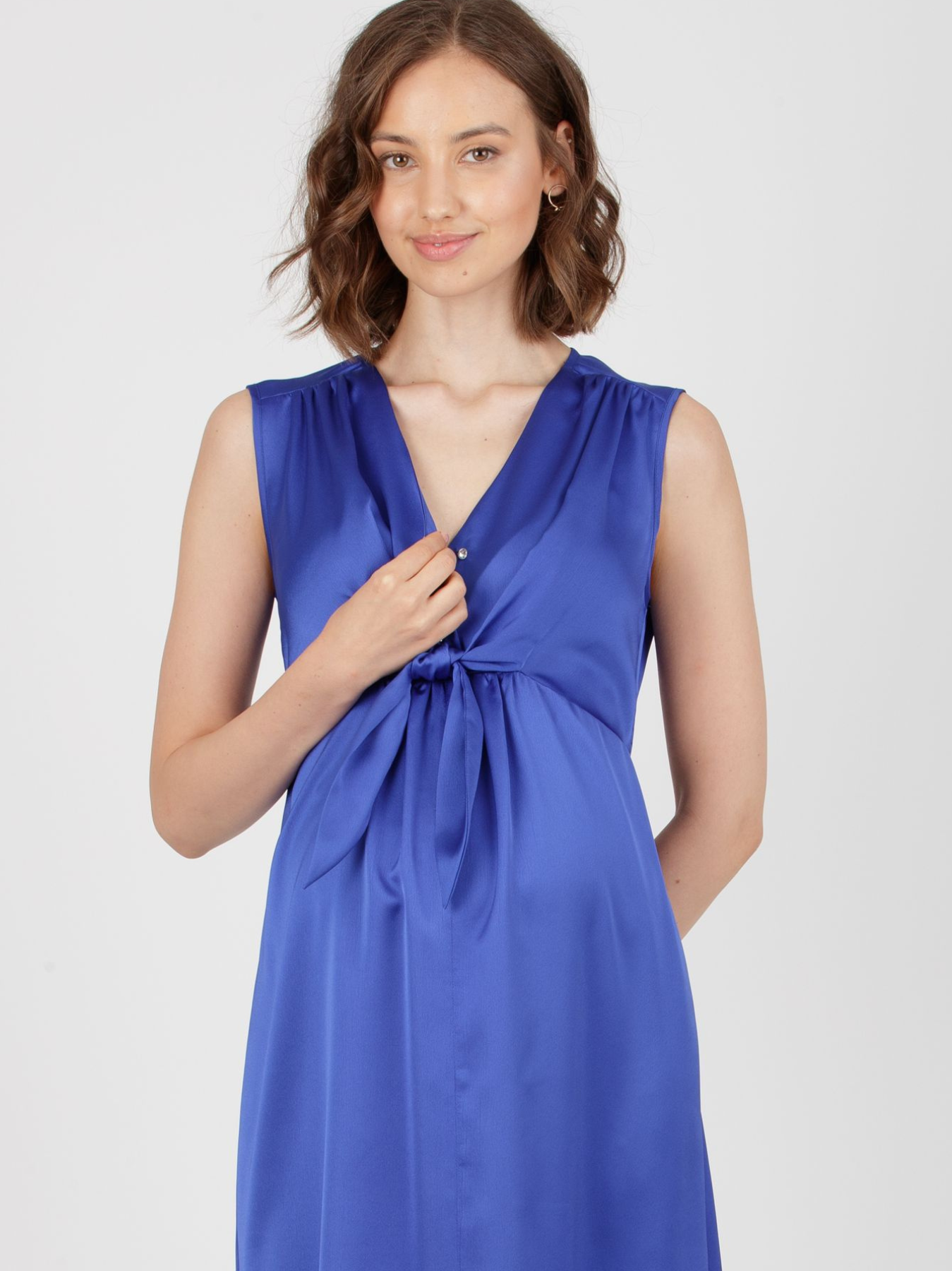 Robe longue de maternité habillée Belen Bleu Roi