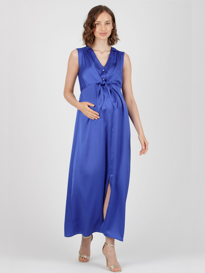 Robe longue de maternité habillée Belen Bleu Roi