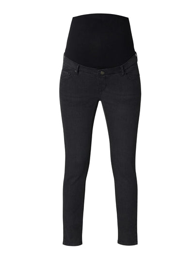 Jeans-en-denim-noir-délavé