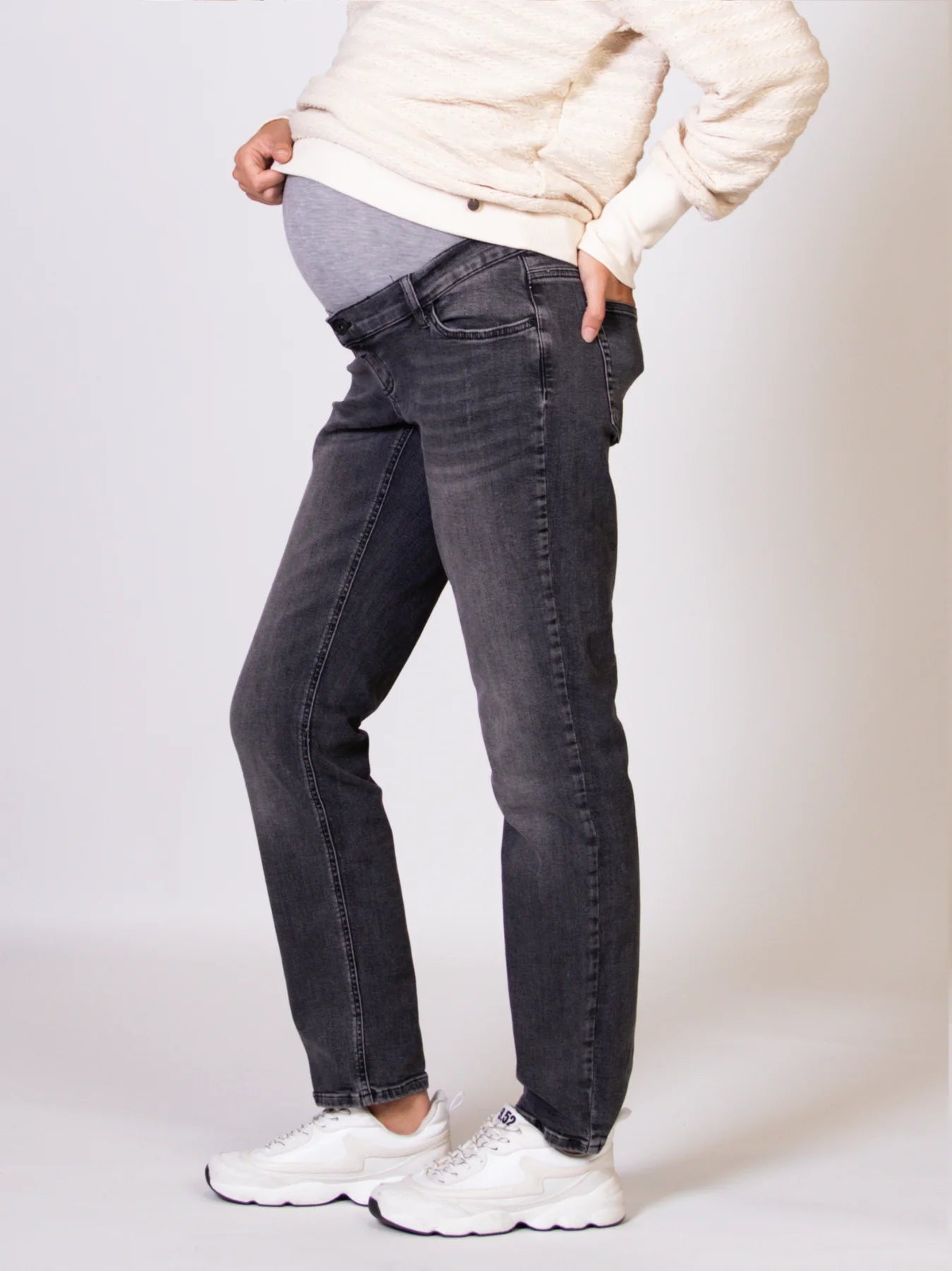 Jeans de grossesse Norah en denim Gris