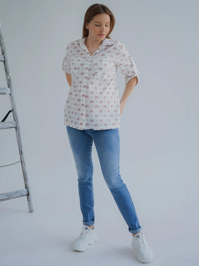 Smalle zwangerschapsjeans van stretchdenim