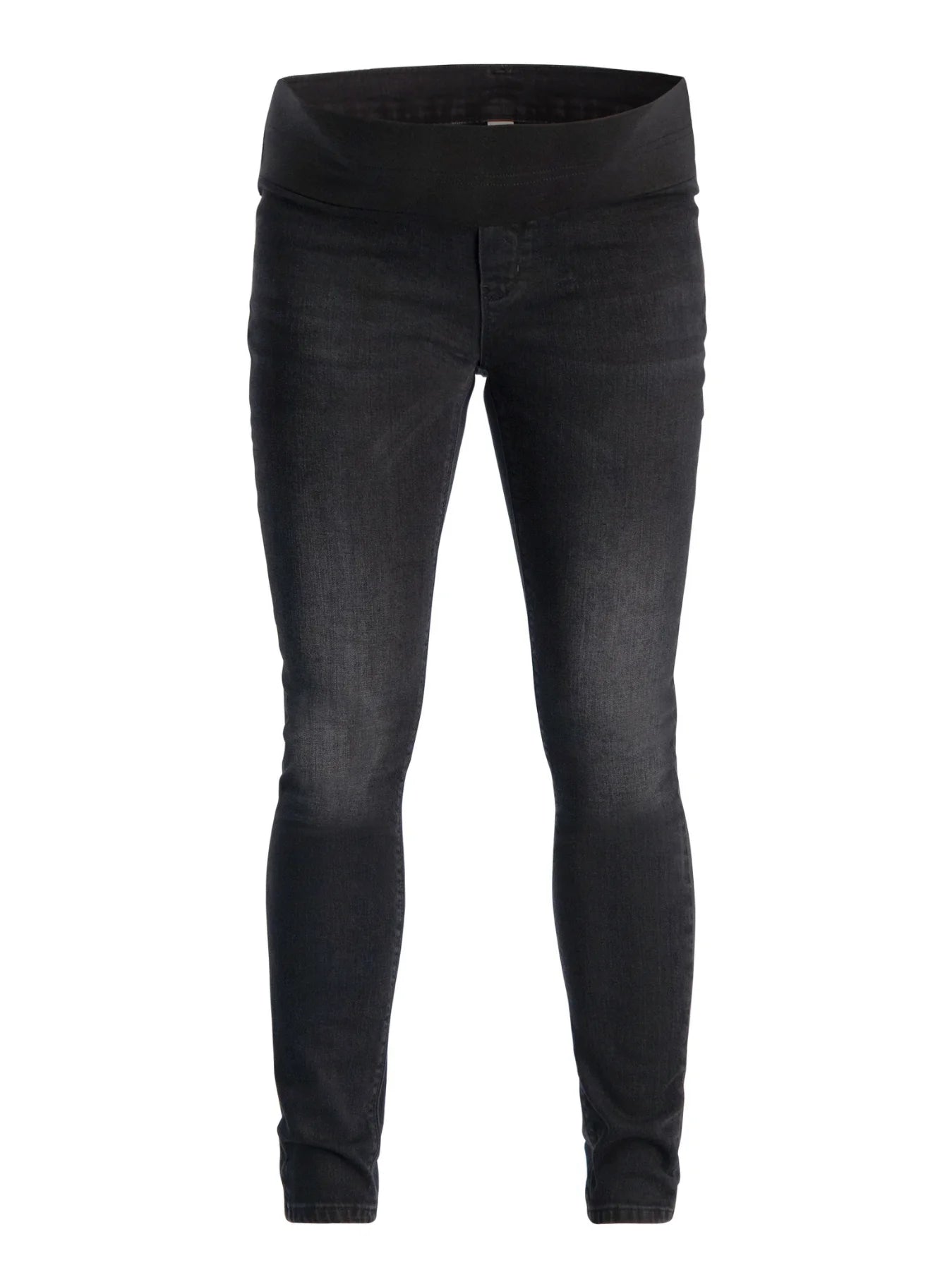 Black washed denim maternity jeggings