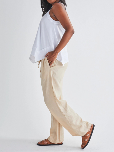 Pantalon de maternité en lin Giulia sable