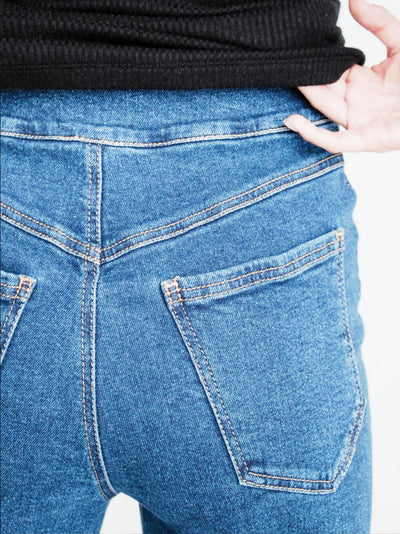 Jeans de grossesse évasé en denim Bleu