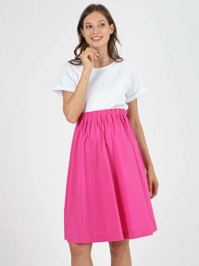 Two-tone Fuchsia/White maternity dress