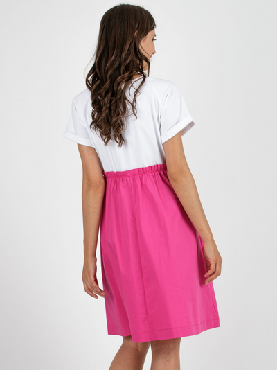 Two-tone Fuchsia/White maternity dress