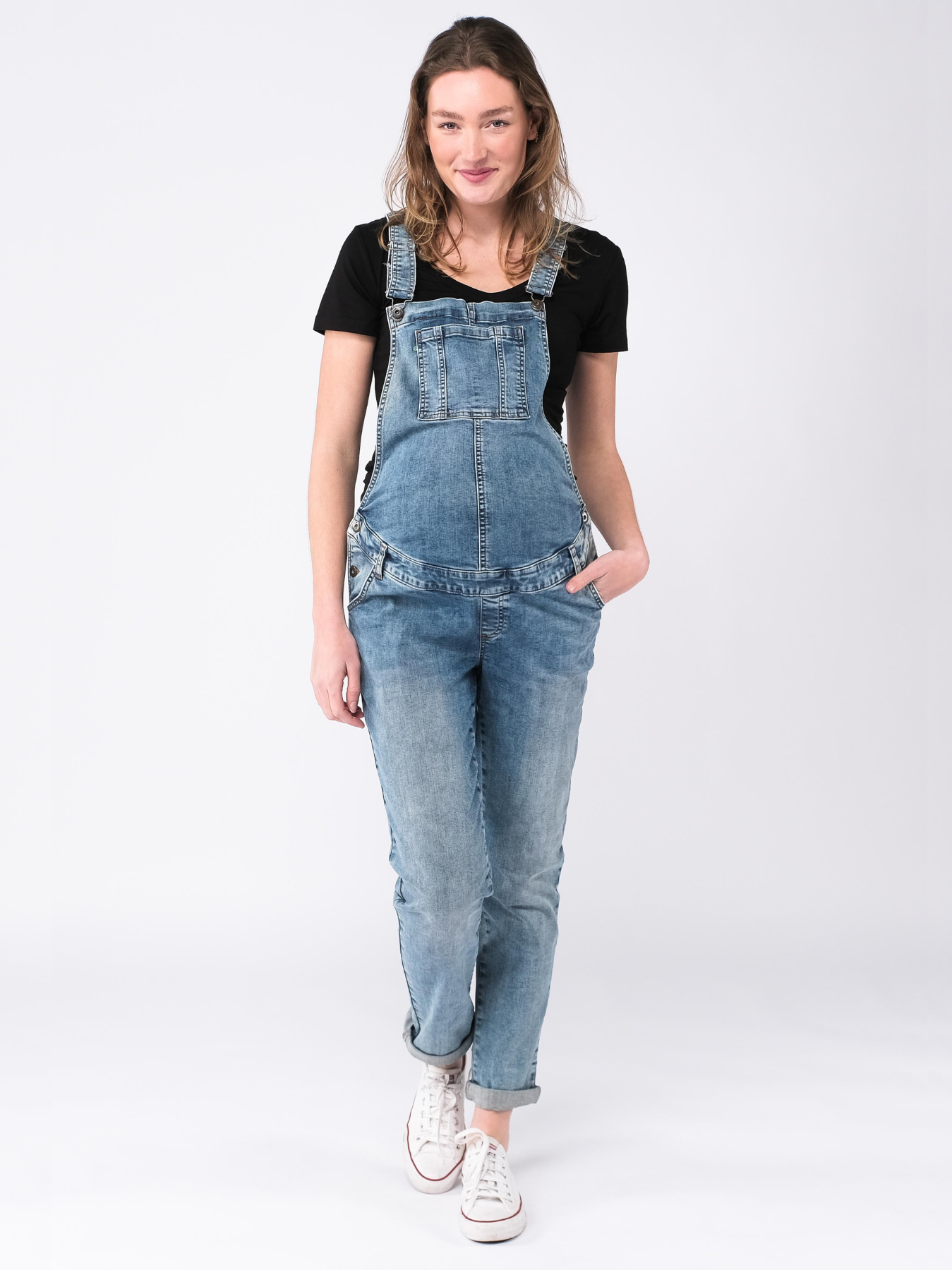 Lichte denim zwangerschapsoverall