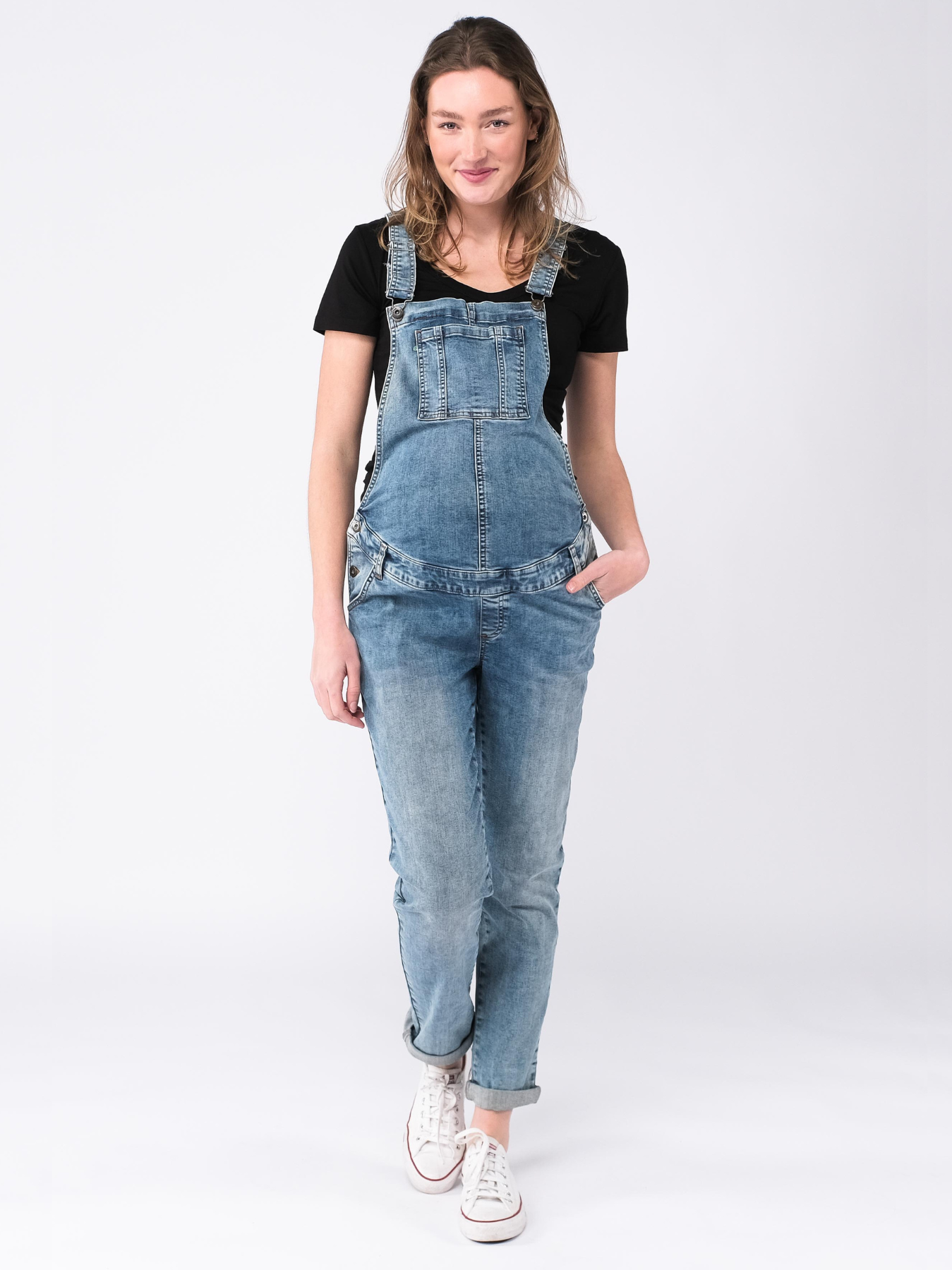 Salopette de grossesse en denim clair