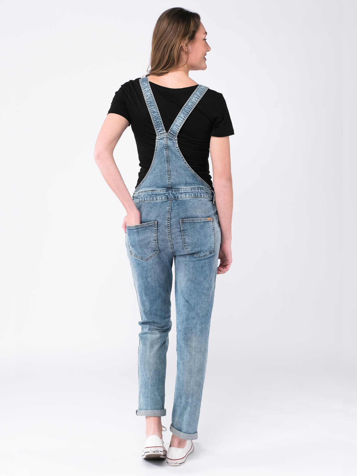 Lichte denim zwangerschapsoverall