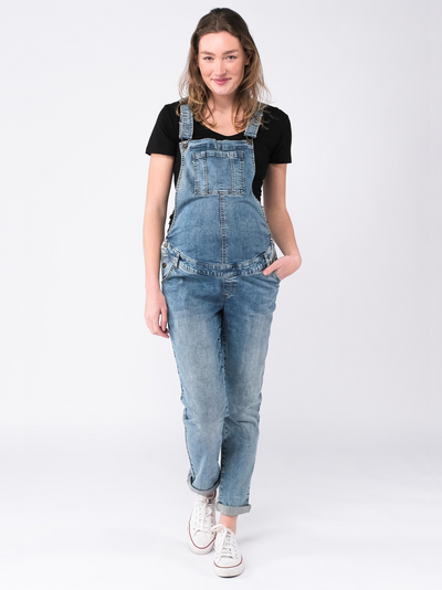 Lichte denim zwangerschapsoverall
