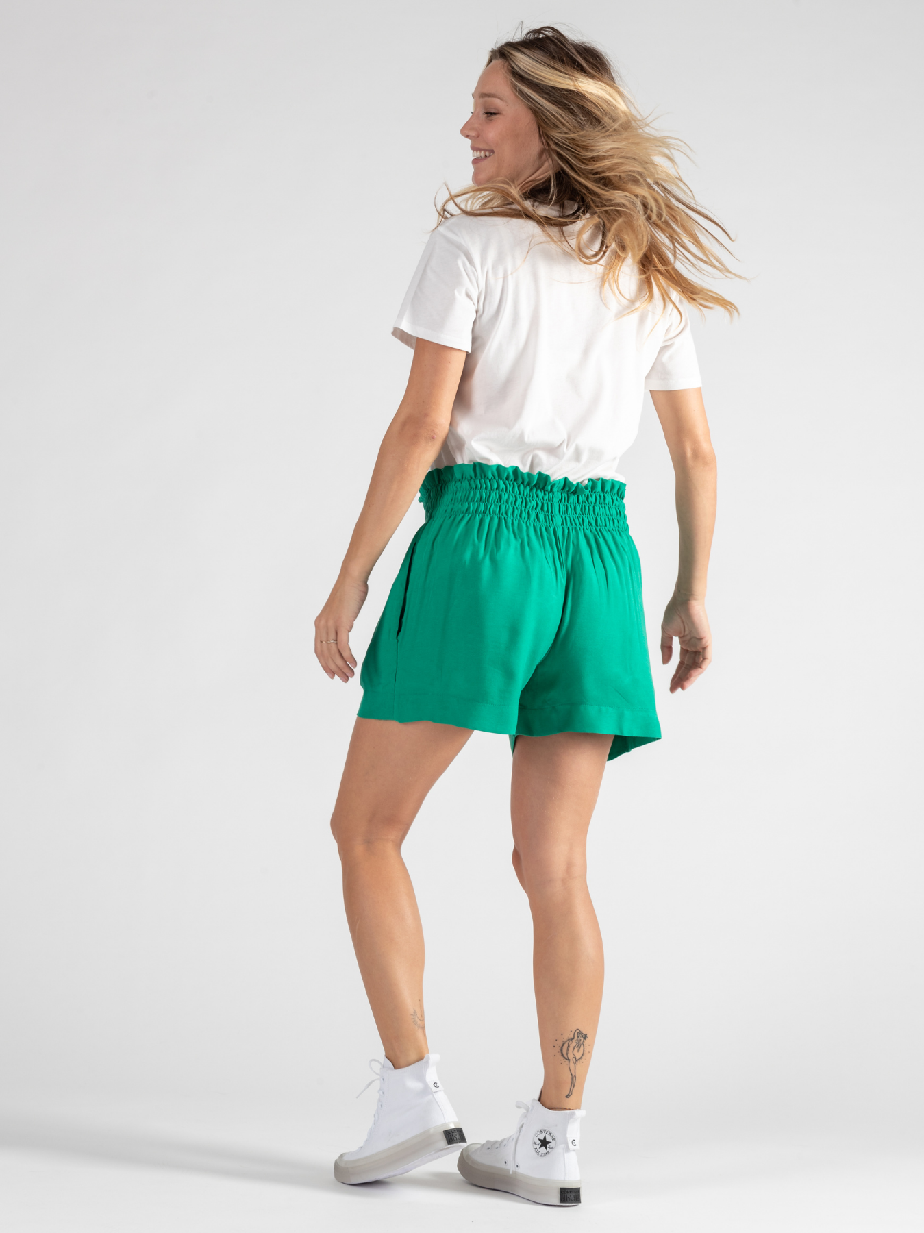 Short de maternité smocké Vert
