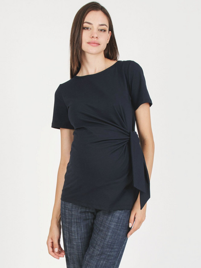 T-shirt de grossesse à noeud Karen Navy