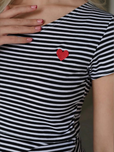T-shirt de grossesse Amour marin Noir