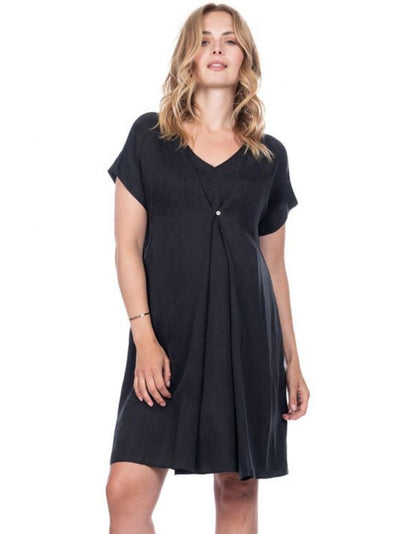 Maternity and nursing dress in Cupro 